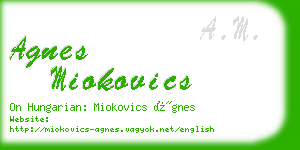 agnes miokovics business card